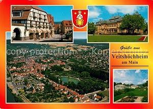 Postkarte Carte Postale 73735785 Veitshoechheim Altstadt Fachwerkhaus Schloss Parkanlagen Luftbil...