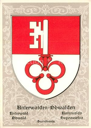 Bild des Verkufers fr Postkarte Carte Postale 13734743 Unterwalden Nidwalden Kanton Unterwald Obwald Sursilvania Wappen Unterw zum Verkauf von Versandhandel Boeger