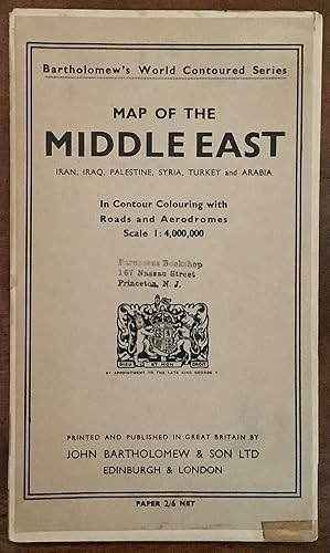 Image du vendeur pour Map of the Middle East Iran, Iraq, Palestine, Syria, Turkey and Arabia mis en vente par Peter Keisogloff Rare Books, Inc.
