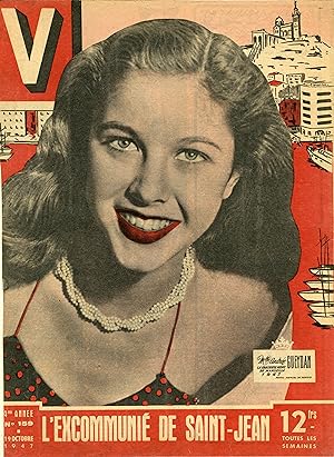 "Andrée GUEYDAN : REINE de MARSEILLE 1947" Couverture originale entoilée / Magazine V n° 159 du 1...