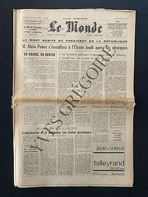 LE MONDE-N°9088-JEUDI 4 AVRIL 1974-LAPICQUE