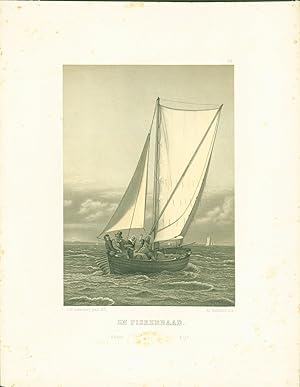 En Fiskerbaad (lithograph from painting)