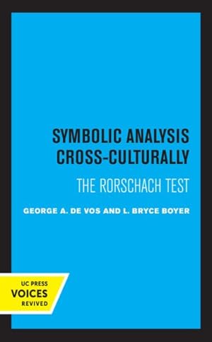 Seller image for Symbolic Analysis Cross-culturally : The Rorschach Test for sale by GreatBookPricesUK