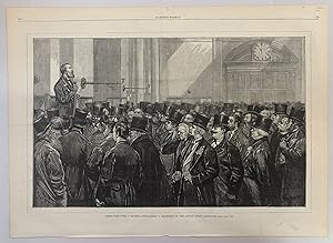 Three Taps with a Hammer - Proclaiming a Defaulter on the London Stock Exchange (Harper's Weekly,...
