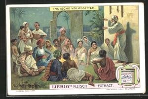 Bild des Verkufers fr Sammelbild Liebig, Indische Volkssitten, Mrchenerzhler zum Verkauf von Bartko-Reher