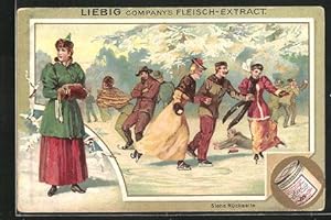 Bild des Verkufers fr Sammelbild Liebig, Schlittschuhfahren zum Verkauf von Bartko-Reher