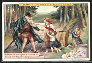 Bild des Verkufers fr Sammelbild Liebig, Rbezahl versucht im Scherz einer Frau ihren Jungen wegzunehmen zum Verkauf von Bartko-Reher