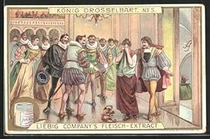 Bild des Verkufers fr Sammelbild Liebig, Knig Drosselbart, No. 5, Zerbrochener Krug bei der Hochzeit zum Verkauf von Bartko-Reher