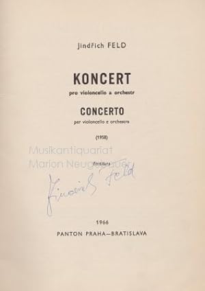 Koncert pro violoncello a orchestr. Concerto per violoncello e orchestra (1958). Partitura.