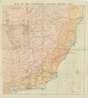 Map of the Leopoldina Railway, Brazil, 1911.