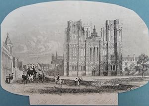 Imagen del vendedor de Wells. Cathedral. North West View. a la venta por theoldmapman