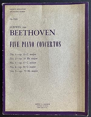 Ludwig Van Beethoven Five Piano Concertos (Kalmus Miniature Orchestra Scores, No. 302)