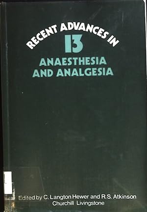 Imagen del vendedor de Recent Advances in Anaesthesia and Analgesia: No. 13 a la venta por books4less (Versandantiquariat Petra Gros GmbH & Co. KG)