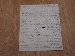 Manuscript letter from A. Lorimer in Dublin to Lieutenant Gregorson (?) At Shorn Cliffe, England ...