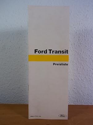 Image du vendeur pour Ford Transit Preisliste. Gltig ab Februar 1969 mis en vente par Antiquariat Weber