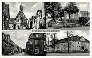 Ansichtskarte / Postkarte Bergen Enkheim Frankfurt am Main, Wohnsiedlung, Denkmal, Rathaus, Volks...