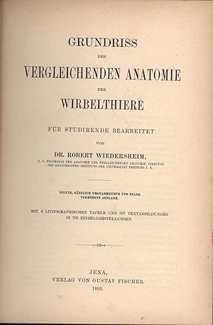 Grundriss der vergleichenden Anatomie der Wirbelthiere.,Für Studierende bearbeitet.,