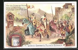 Bild des Verkufers fr Sammelbild Liebig, Von den Ufern des Rheins, Ritter ziehen zu den Kreuzzgen zum Verkauf von Bartko-Reher