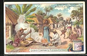 Seller image for Sammelbild Liebig, Liebig Company`s Fleisch-Extract, Philippinen, Wohnsttten der Insulaner mit Schmiede for sale by Bartko-Reher