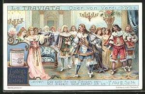 Seller image for Sammelbild Liebig, La Traviata, Oper von Verdi, 4. Akt. II, Sz. 14 for sale by Bartko-Reher