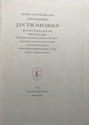 Bild des Verkufers fr Leben und Werk des Typographen Jan Tschichold. zum Verkauf von Antiquariat Lohmann