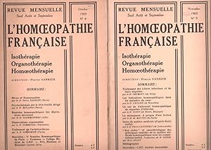 L'Homéopathie français. octobre et novembre 1969