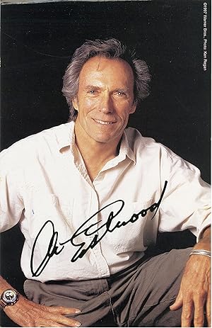 "Clint EASTWOOD" Carte-photo originale par Ken REGAN (1997) signature imprimée