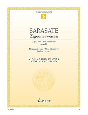 Bild des Verkufers fr Zigeunerweisen : op. 20. Violine und Klavier., Edition Schott Einzelausgabe zum Verkauf von Smartbuy