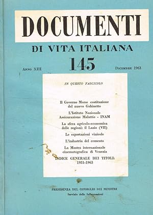 Seller image for Documenti di vita italiana anno XIII, n.145, dicembre 1963 for sale by Biblioteca di Babele