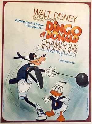 "DINGO et DONALD CHAMPIONS OLYMPIQUES" SUPERSTAR GOOFY / Réalisé par Walt DISNEY en 1972 / Affich...