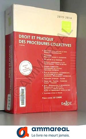 Seller image for Droit et pratique des procdures collectives 2015/2016 for sale by Ammareal