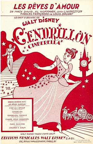 "LES RÊVES D'AMOUR" du film "CENDRILLON" de Walt DISNEY (1939) / Paroles anglaises et musique de ...