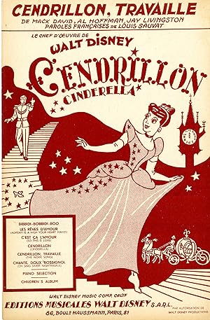 "CENDRILLON, TRAVAILLE" du film "CENDRILLON" de Walt DISNEY (1939) / Paroles anglaises et musique...