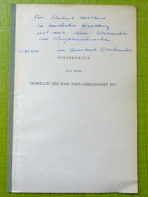 Günter Grass als Nachfolger Jean Pauls und Döblins. SIGNIERT. (= Sonderdruck aus dem Jahrbuch Jea...