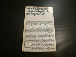 Bild des Verkufers fr Gelegenheitsgedichte und Klappentexte. (= Sammlung Luchterhand ; 99) zum Verkauf von Der-Philo-soph