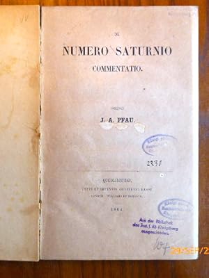 De NUMERO SATURNIO COMMENTATIO.