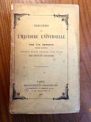 Bild des Verkufers fr Discours Sur L Histoire Universelle. Nouvelle dition prcde d une notice par Charles Louandre. (Premiere partie - troisieme partie). zum Verkauf von Der-Philo-soph