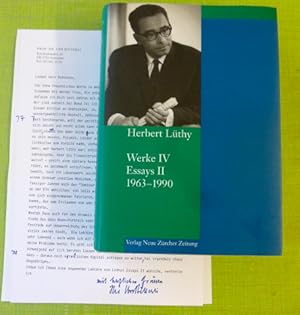 Herbert Lüthy. Essays II. 1963 - 1990. (Autograph Bitterli beiliegend). (= Gesammelte Werke, Band...