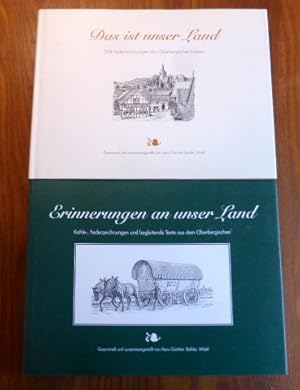 2 Bücher: 1. Erinnerungen an unser Land. Kohle-, Federzeichnungen und begelutende Texte aud dem O...