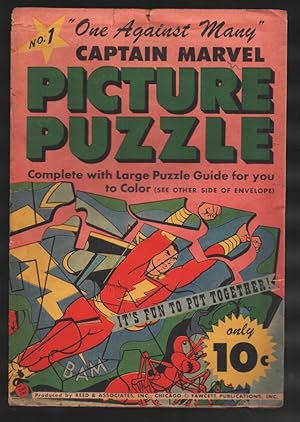 Captain Marvel Puzzle 1940's-Fawcett-Complete puzzle features Captain Marvel from the 1940's-VG/FN