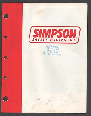 Simpson Safety Equipment Catalog 1986-Race uniforms-seat belts-window nets-race shoes-Size charts-VG