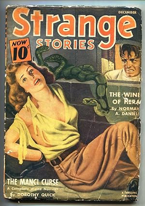 Bild des Verkufers fr Strange Stories Pulp DEC 1940 // Norman Daniels // Snake // VG zum Verkauf von DTA Collectibles
