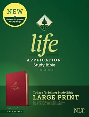 Imagen del vendedor de NLT Life Application Study Bible, Third Edition, Large Print (Red Letter, LeatherLike, Berry) [Imitation Leather ] a la venta por booksXpress