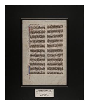 Seller image for [MANUSCRIPT VELLUM LEAF] -- BIBLE in Latin. German manuscript circa 1420;Gutenberg interest for sale by Blue Sky Rare Books