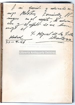 Bild des Verkufers fr Proceso criminal contra el hebrasta salmantino Martn Martnez de Cantalapiedra. Edicin y estudio por [.]. [Dedicatoria autgrafa y firma del autor]. zum Verkauf von Llibreria Antiquria Delstres