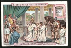 Imagen del vendedor de Sammelbild Liebig, Kaiser Caligula lsst seinem Pferd Ehrenbezeugungen durch den rmischen Senat erweisen a la venta por Bartko-Reher