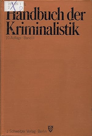 Seller image for Handbuch der Kriminalistik begrndet als "Handbuch fr Untersuchungsrichter" for sale by avelibro OHG