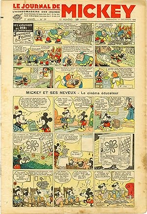 "LE JOURNAL DE MICKEY N° 59 (1/12/1935)" MICKEY ET SES NEVEUX : Le cinéma éducateur