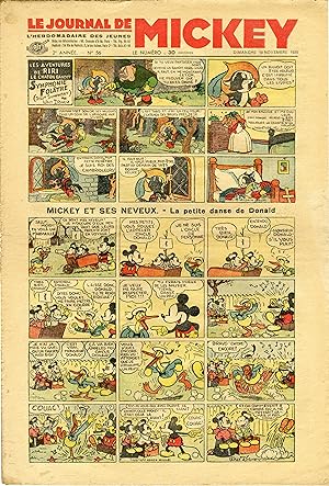 "LE JOURNAL DE MICKEY N° 56 (10/11/1935)" MICKEY ET SES NEVEUX : La petite danse de Donald