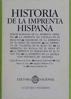 Bild des Verkufers fr Historia de la imprenta hispana zum Verkauf von Librera Alonso Quijano